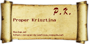 Proper Krisztina névjegykártya